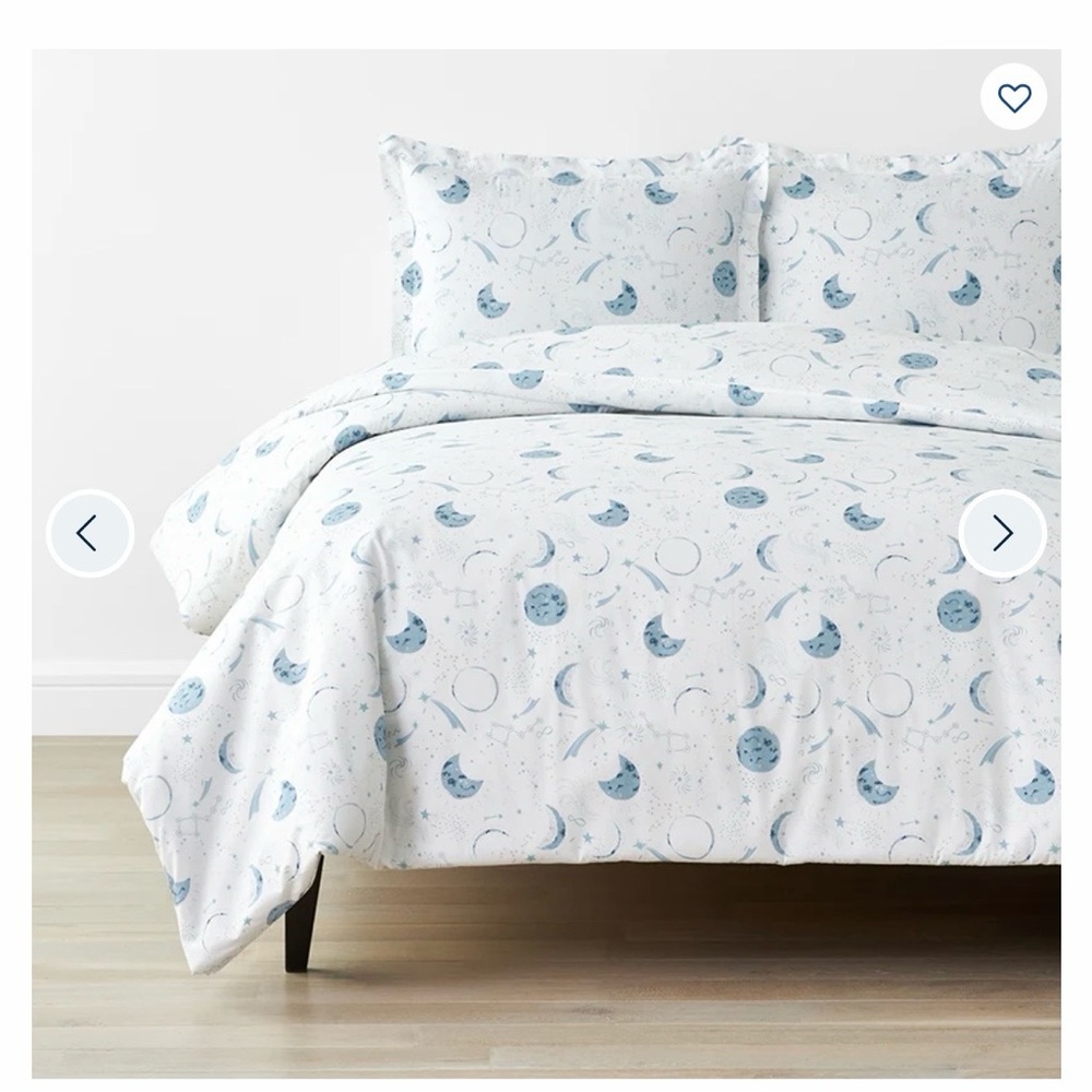 The Company Store Blue and White Moon Duvet Cover and Sham EUC (Twin)